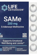 Life Extension SAMe S-Adenosyl-Methionine Brain & Cognitive Bone Joint & Cartilage 200 mg 30 Vegetarian Tablets