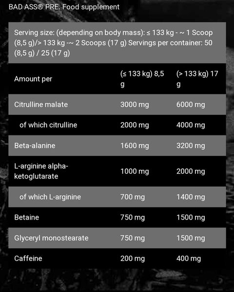 Bad Ass Preworkout  438 G - 50 Servi̇s