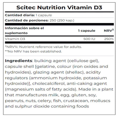Scitec Vitamin D3 250 caps