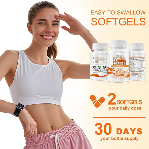 inGreens Candida Cleanse Detox for Women & Men Probiotics Digestive 60 Softgels