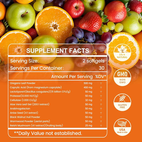 inGreens Candida Cleanse Detox for Women & Men Probiotics Digestive 60 Softgels