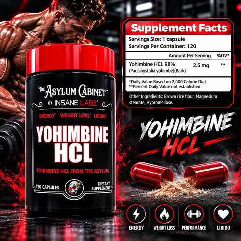 Insane Labz Asylum Cabinet Yohimbine HCL % 98 - 120 Caps