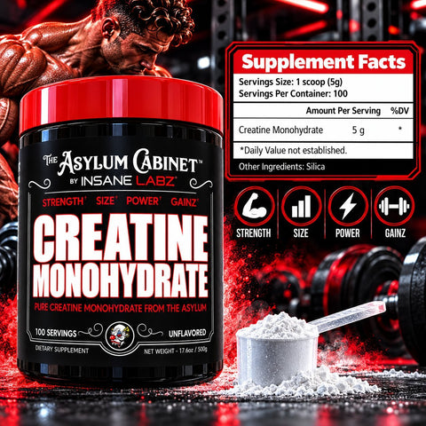 Insane Labz Insane Creatine Monohydrate Post Workout Strength Size Power 500 gr 100 Servings - Kreatin Takviyesi