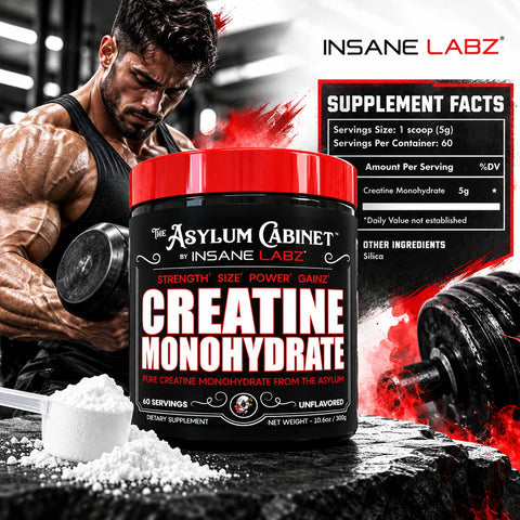 Insane Labz Insane Creatine Monohydrate Post Workout Strength Size Power 300 gr 60 Servings - Kreatin Takviyesi