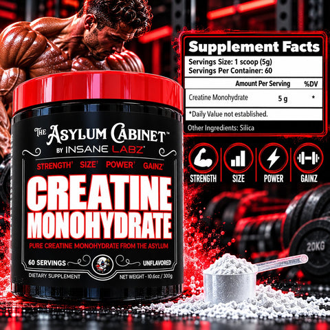 Insane Labz Insane Creatine Monohydrate Post Workout Strength Size Power 300 gr 60 Servings - Kreatin Takviyesi