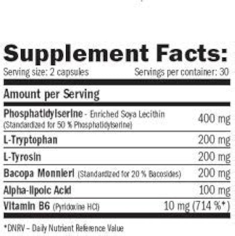Amix The Cortisol Blocker Bacopa Alpha lipoic Tyrosin Tryptophan 60 Caps