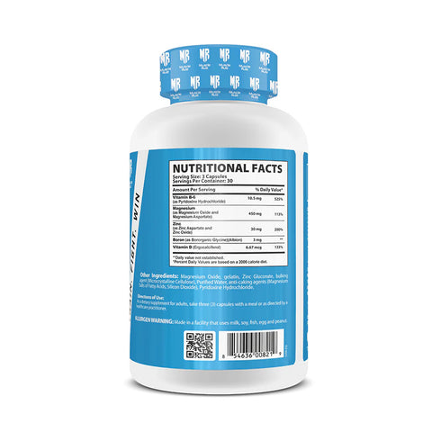 Muscle Rulz ZMA B6 + Boron + Magnesium + Zinc  90 Caps