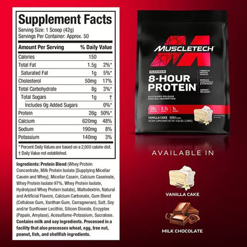 MuscleTech Platinum 8 Hour Whey + Casein + İsolate Protein 4.60 lb (2.09 kg)