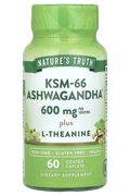 Nature's Truth KSM66 Ashwagandha Plus L-Theanine 60 Coated Caplets