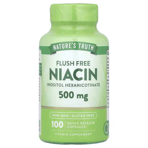Nature's Truth Flush Free Niacin Vitamin B3 Inositol 500 mg 100 Quick Release Caps