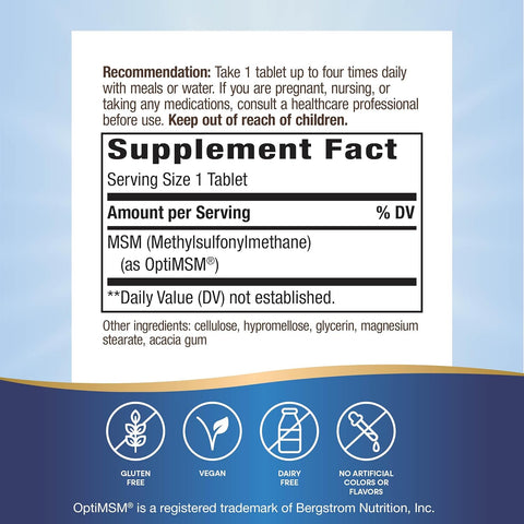 Nature's Way MSM 1000 mg - Joint Health With Methylsulfonylmethane 200 Vegan Tablet