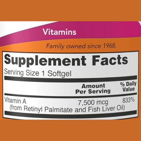 Now Foods Vitamin A 25,000 IU 100 Softgels