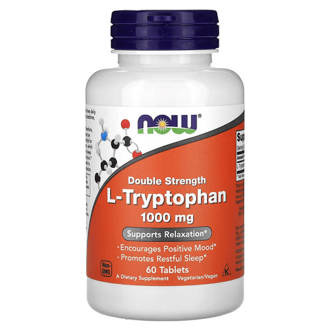 NOW Foods L-Tryptophan 1,000 mg Double Strength 60 Tablet