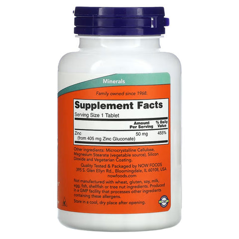 Now Foods: Zinc(Çinko) Immune Support 50 mg, 250 tabs