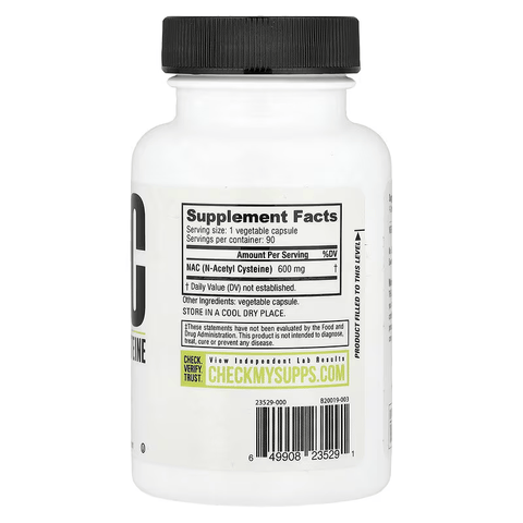 NutraBio, NAC N-Acetyl Cysteine, 600 mg, 90 Veggie Capsules