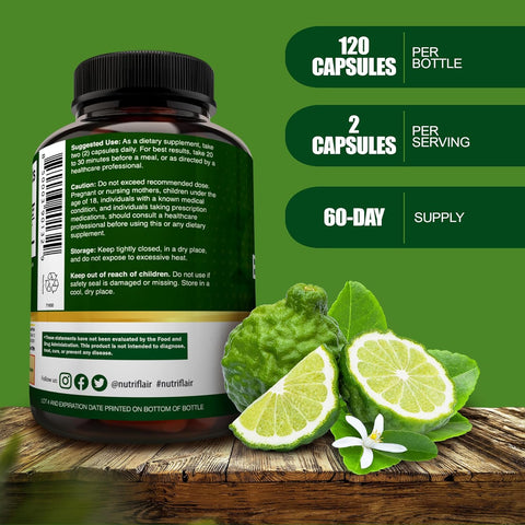 NutriFlair Organic Citrus Bergamot 1400mg 120 Caps