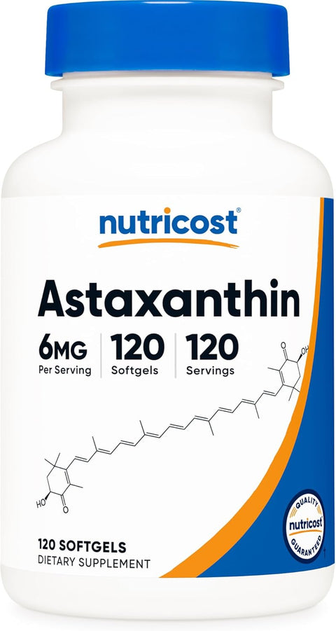 Nutricost Astaxanthin joint support antioxidant 6 mg 120 Softgels