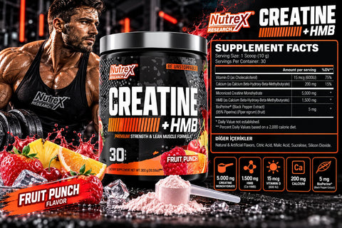 Nutrex Research Micronize Creatine+Hmb Monohidrat 30 Servis - Fruit Punch