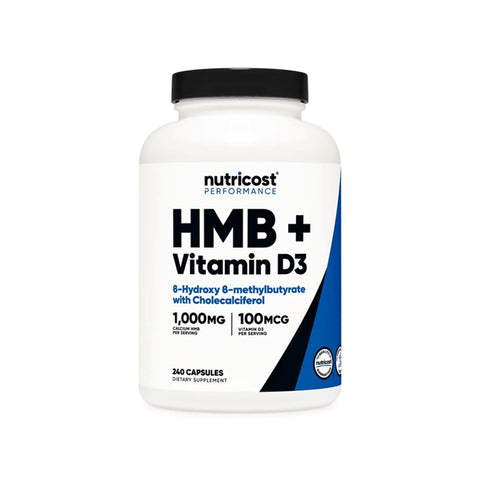 Nutricost 1000 MG HMB With Vitamin D3 4000 IU 240 Capsul