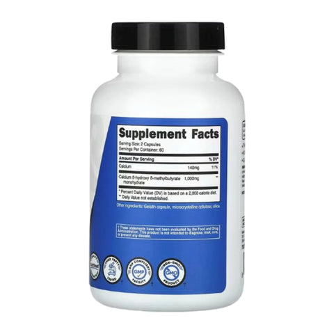 Nutricost HMB B-Hydroxy-B-methylbutyrate 1000 mg 120 Capsules