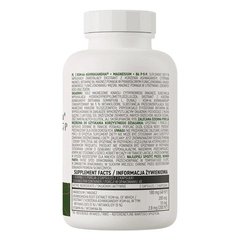 OstroVit Ashwagandha KSM66 + Magnezyum + B6 P-5-P Vege 90 kapsül
