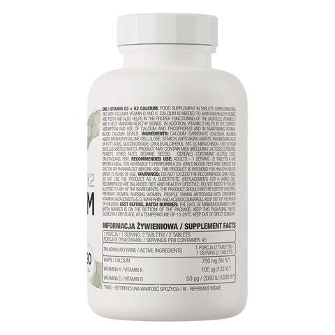 OstroVit Vitamin D3 + K2 + Calcium Kalsiyum 90 tablet