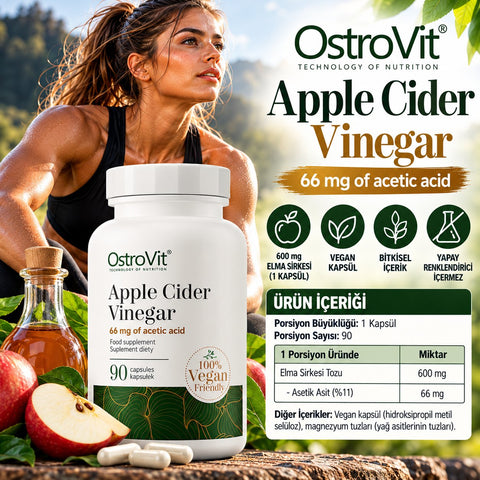 Ostrovit Apple Cider Vinegar Appetite Control & Digestive & Blood Sugar VEGE 90 capsules