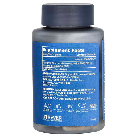 ProHealth Longevity Liposomal NMN Pro Nicotinamide Brain & Cognitive 300 60 Caps