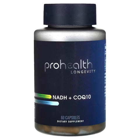 ProHealth Longevity NADH + CoQ10 Coenzyme Q10 Ubiquinone ATP focus and memory 60 Capsules