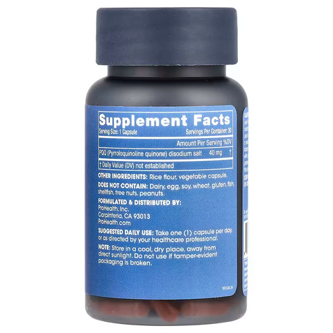 ProHealth Longevity Pure PQQ Supports memory and cognitive function 40 mg 30 Caps
