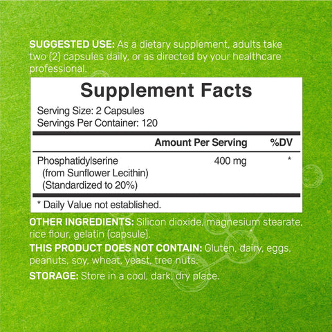 Deal Supplement Phosphatidylserine Brain Support 400mg 240 Caps