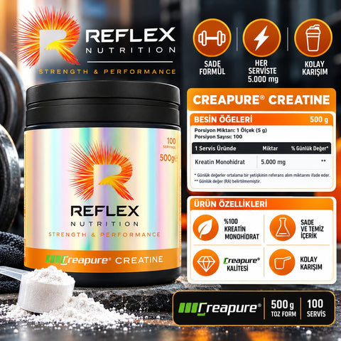 Reflex Creapure Creatine 500 Gr - Aromasız Kreatin