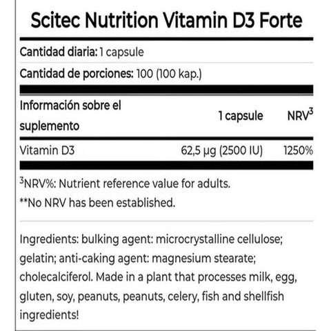 Scitec Vitamin D3 Forte 2500UI (100 caps)