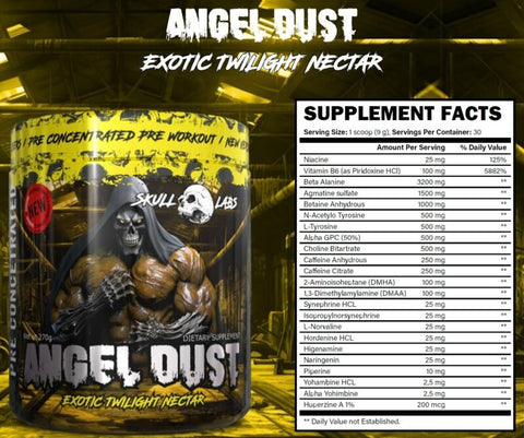 Skull Labs Angel Dust Dmaa 1.3D and 1.2 DMHA Yohimbine Preworkout 30 Servis