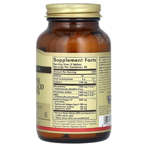 Solgar Glucosamine Hyaluronic Acid Chondroitin OptiMSM Bone Joint & Cartilage 60 Tablet