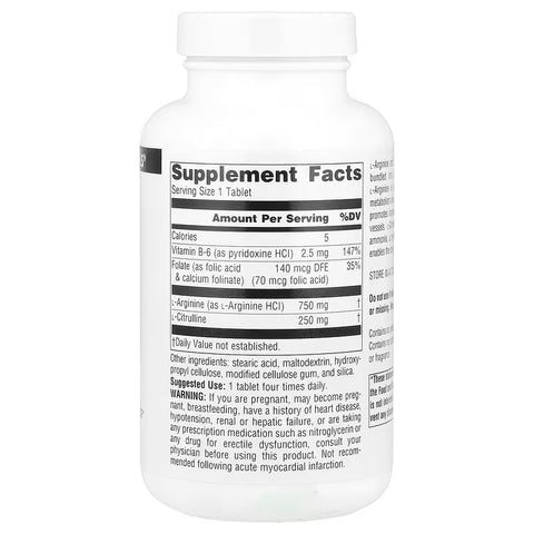 Source Naturals L-Arginine L-Citrulline Nitric Oxide Complex 120 Tablet