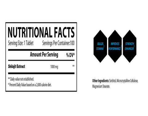 Muscle Rulz SHILAJIT 1000MG 100 Tablets - ABD MENŞEİ