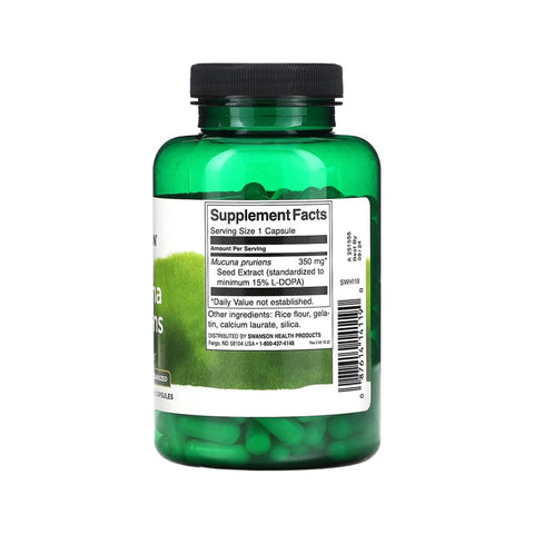 Swanson Dopa Mucuna Testo booster Pruriens 350 mg 200 Capsules
