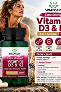 Swanson Vitamin D3 K2 5000 IU 60 Vegan Caps