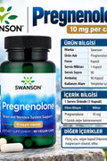 Swanson Pregnenolone Brain and Nervous System Support 10 mg 90 Vegan Capsules