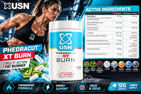 Usn Phedra Cut XT Burn Multi Action Burner Yeşil çay & Tirozin & Çinko & Krom 120 Caps