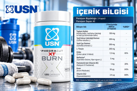 Usn Phedra Cut XT Burn Multi Action Burner Yeşil çay & Tirozin & Çinko & Krom 120 Caps