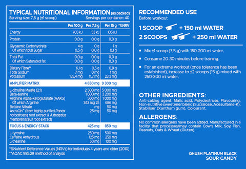Usn Qhush Platinum Black Super Heat PreWorkout - 40 Servis