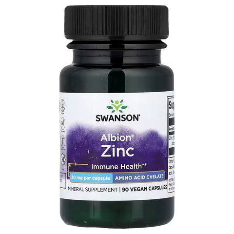 Swanson Albion Zinc Immune Health 30 mg 90 Vegan Capsules