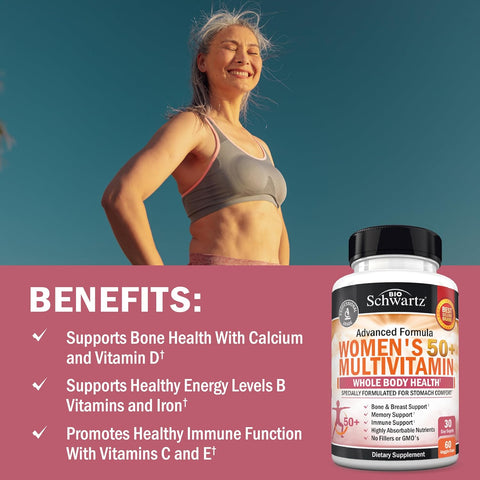 BioSchwartz Daily Multivitamin for Women Vitamin Memory Support Stress Reduction & Healthy Immune Response 60 Caps