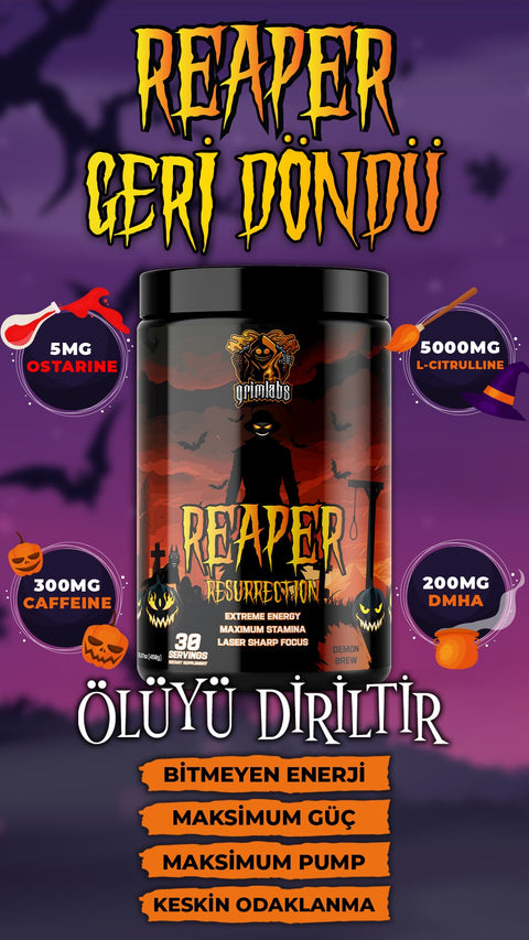 GRIMLABS REAPER RESURRECTION DEMON BREW 30 SERVINGS PREWORKOUT+MK2866 OSTARİNE