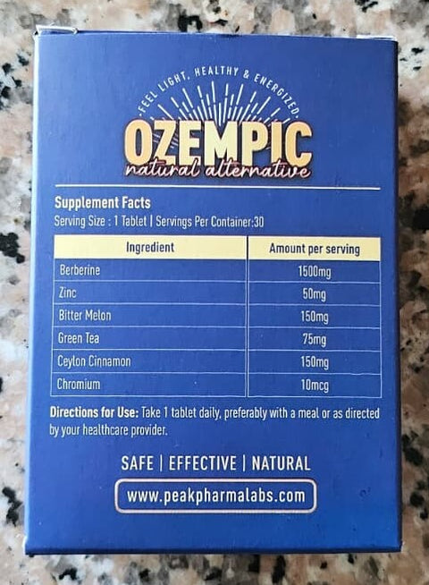 Ozempic Natural Berberine+Zinc+Green Tea+Bitter Melon Appetite Control 30 Caps