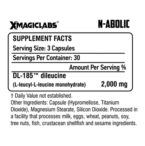 XMAGICLABS N-ABOLIC DL PEPDITE 185 Muscle gh Recovery 2000 mg 90 Caps