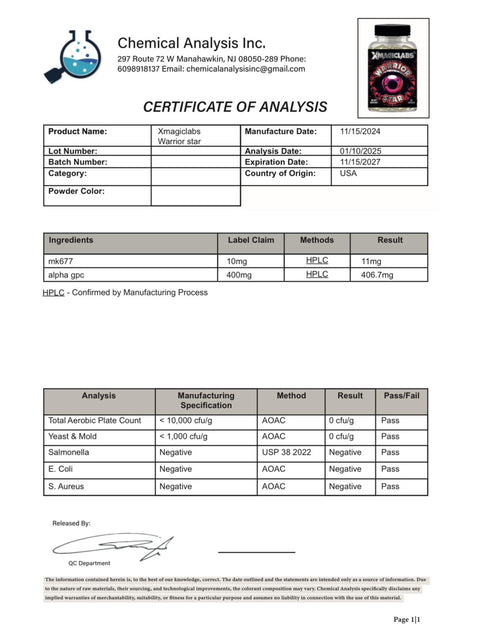Xmagiclabs Warrior Star Mk677 Ibutamoren - Alpha Gpc 60 Caps