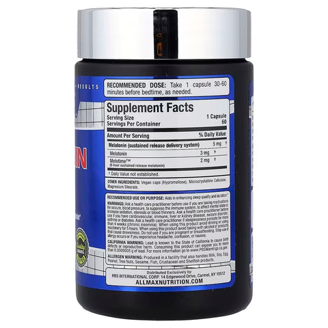 AllMax Nutrition Melatonin Sleep 8HR - 60 Capsules